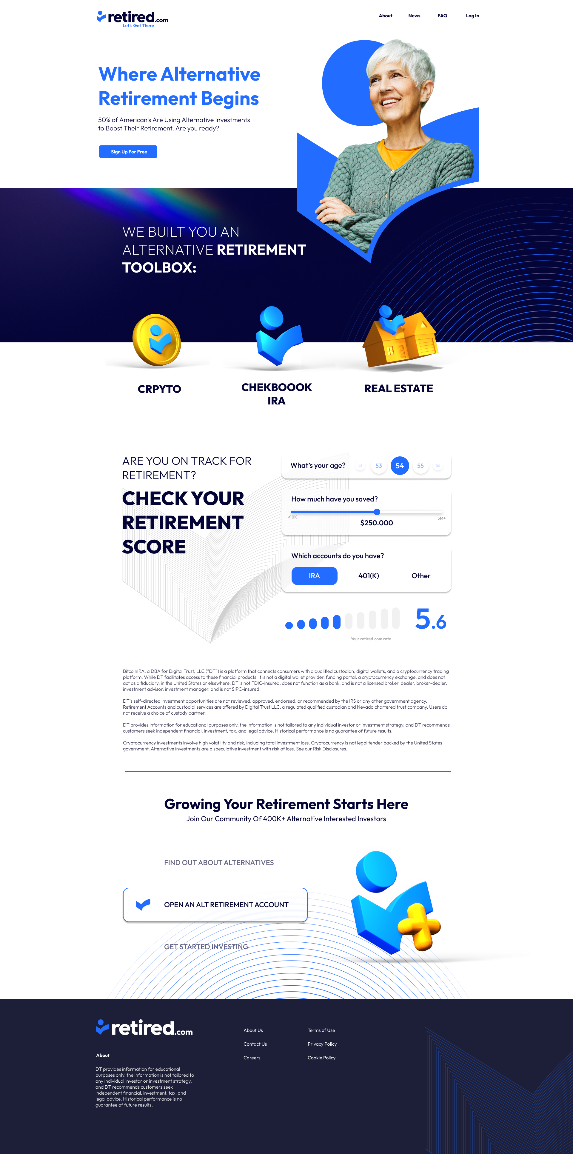 Retired.com Website Design